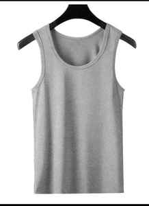 RIXO ENTERPRISES Débardeur à col rond en coton 100% respirant sur mesure, motif uni, vêtements de sport/entraînement personnalisés - Product Image 6