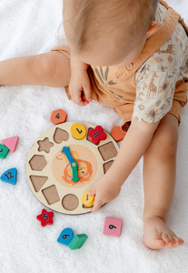 Premium Quality Colorful Wooden Clock <b>Educational</b> & Time-Teaching <b>Toy</b> 12+ Months - Product Image 6