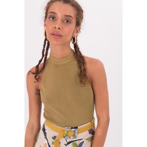 เสื้อถักคอเชือกผูก - สีเขียว - Product Image 3