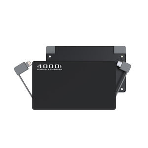 Power Bank Ultra-Sottile a Forma di Carta di Credito 4000mAh con Cavo Integrato, Batteria Esterna Portatile - Product Image 3