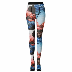 Collants en nylon spandex transparents sans couture avec impression numérique, nylon spandex doux, extensible, confortable à porter, vêtements de mode - Product Image 1