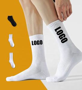 Custom Logo Designer <b>Thick</b> Sport Crew <b>Socks</b> for <b>Men</b> High Ankle Knitted Technique for Winter Training Basketball Use Low MOQ - Product Image 5