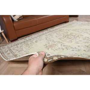 5,2x8,1 ft Large Turkish Rug, Vintage Rug, <b>Brown</b> Yellow Polka dot <b>Wool</b> Rug - Product Image 4