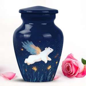 Urna conmemorativa pintada a mano única para cenizas humanas Urna de recuerdo decorativa Memorial personalizado para la cremación de cenizas de entierro - Product Image 6