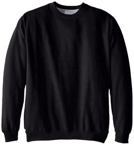 Sudadera con capucha informal para hombre Big-Tall Black Cotton-Polyester Fleece Cuello redondo de alta calidad Tejido antiarrugas de punto - Product Image 1