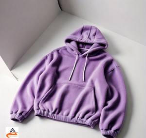 Cómodo conjunto de pantalones de chándal de invierno 350 GSM para hombre, Sudadera con capucha morada de gran tamaño estampada con poliéster sólido/algodón, 5 estrellas - Product Image 2