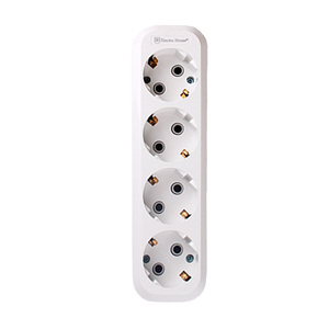 Enchufe de extensión blanco de 4 vías con conexión a tierra sin cable IP22 16A 220-250V UE/Reino Unido/EE. UU. Regleta de alimentación estándar ABS resistente al fuego - Product Image 2