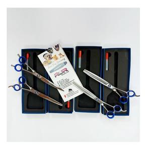 Ensemble de ciseaux de toilettage pour chien, 3 pièces, ciseaux courbés en acier inoxydable avec pointe arrondie de sécurité, antistatiques, haute qualité - Product Image 4