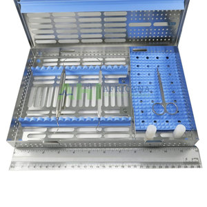 Bandeja de casete para instrumentos dentales, diseño de tapa de bloqueo para almacenamiento de esterilización, Manual casete de instrumentos quirúrgicos, certificado CE - Product Image 4