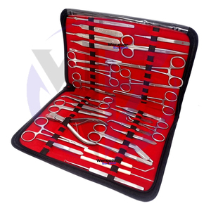 30-Piece Veterinary Surgical Instrument Set Stainless Steel Hemostats Scissors Needle Forceps Scalpel Handles <b>Zipper</b> Case - Product Image 1