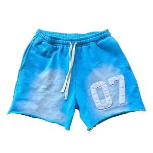 กางเกงขาสั้นลำลองสำหรับผู้ชายกางเกงขาสั้นผ้ายืดแบบสตรีทแวร์แนววินเทจสำหรับผู้ชายออกแบบแบรนด์ได้ตามต้องการ - Product Image 6