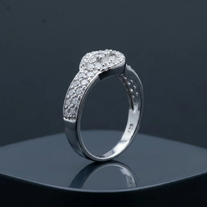 Anillo de diamantes de corte redondo graduado en oro blanco para hombre, elegante, de lujo, a la moda, regalo de joyería para boda - Product Image 3