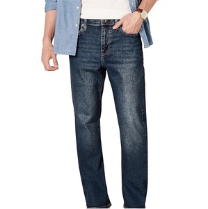 กางเกงยีนส์ผ้ายืดทรงตรงแบบลำลองผ้าอ็อกซ์ฟอร์ดพิมพ์โลโก้ได้ตามต้องการ ทรงปกติ ยืดได้ ระบายอากาศได้ดี สำหรับผู้ชาย - Product Image 1