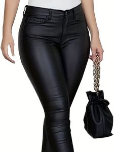 Pantalones de Cuero para Mujer de Calidad Profesional con Diseño de Logotipo Personalizado - Product Image 2