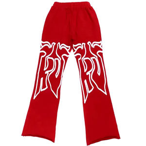 Pantalon de survêtement taille haute imprimé sur mesure pour hommes, délavé à l'acide, coupe ample, coton éponge français, polaire, design vintage délavé au soleil - Product Image 3