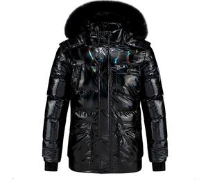 Chaqueta acolchada de invierno para hombre con logotipo personalizado OEM Abrigo acolchado de burbujas brillantes con cierre de cremallera bombardero de invierno informal a prueba de viento - Product Image 3