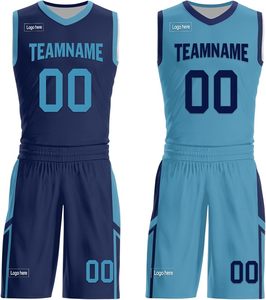 Maillot de basket-ball réversible personnalisé pour hommes, impression numérique par sublimation sur maille polyester, uniformes d'été pour jeunes - Product Image 3