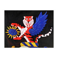 Écusson brodé artisanal en fil de soie pour blazer, emblème de blason familial