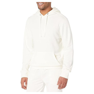 Sweat-shirt à capuche pour homme en tissu polaire tricoté, écologique, respirant, avec poche et cordon de serrage, logo personnalisé sur le devant, 100% coton - Product Image 4