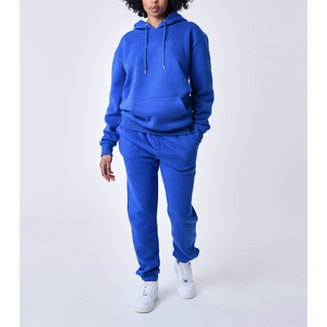 Survêtement surdimensionné en coton épais pour femmes Logo personnalisé 2 pièces pantalon de survêtement à capuche ensemble Streetwear pour automne Air - Product Image 2
