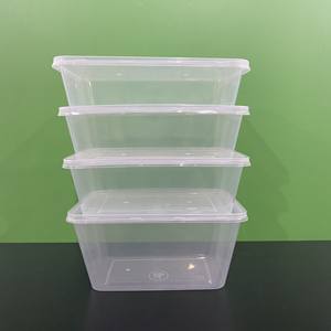 Récipient alimentaire en plastique avec couvercles OEM/ ODM de qualité supérieure jetable Rectangle d'injection transparent à emporter 550 750 1000ml - Product Image 2