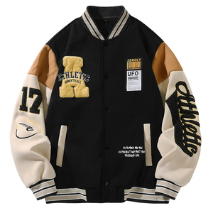 Fall 2026 Winter Men's Bomber <b>Jacket</b> Casual Streetwear Woolen Leather Shell <b>Mandarin</b> <b>Collar</b> Breathable Zipper OEM Service - Product Image 1
