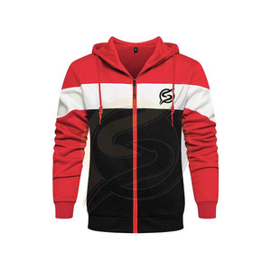 เสื้อฮู้ดแบบซิปสำหรับผู้ชายผ้าฝ้ายโพลีเอสเตอร์ - Product Image 1
