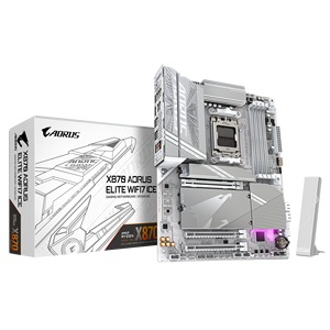 Placa base GIGABYTE X870 <span class=keywords><strong>AORUS</strong></span> ELITE WIFI7 ICE <span class=keywords><strong>AM5</strong></span> LGA 1718, ATX, DDR5, compatible con CPU de la serie AMD Ryzen 9000/8000/7000 - Product Image 1