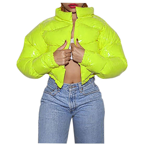 Blouson Teddy à fermeture éclair pour femme, couleur personnalisée, imperméable, tricoté, doudoune d'hiver à manches longues - Product Image 1