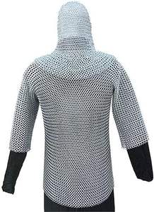 Crafts Silver Polished Antique Imitation Aluminium Chain <b>Mail</b> Shirt with Coif by Calvin Handicraft - Product Image 4