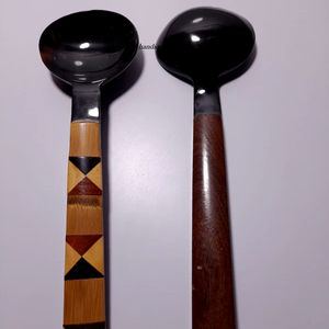 Fabricant direct Ensemble de cuillères à salade en bois fait à la main en corne de buffle Serveurs polis de style nautique-Produit Offre Spéciale de Craftsy Home - Product Image 1