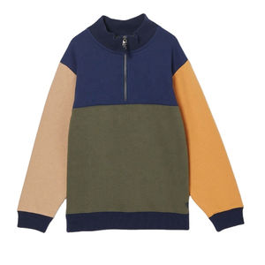 Nueva llegada 2025 personalizado hombres 100% algodón media cremallera superior sudaderas colorido sólido invierno tejido Digital liso teñido - Product Image 1