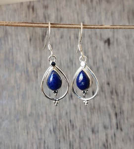 Pendientes de Diseño Moderno con Cuentas de Calcedonia, Baño de Rodio sobre Latón Dorado, 6x9mm, Estilo Hip Hop Infantil, para Aniversario - Product Image 4