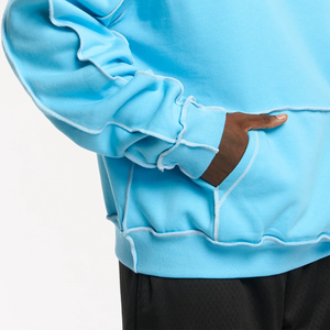 Hoodie lourd personnalisé à coutures inversées, style épaules tombantes, nouveau modèle, pull à capuche pour homme, en polaire réversible - Product Image 4