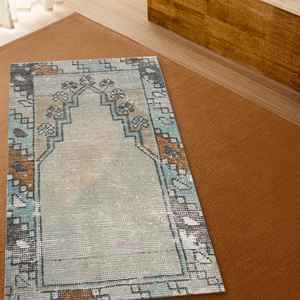 Tapis de prière à motifs vintage, tapis imprimé, design Oushak turc beige, tapis doux non tissé - Product Image 4