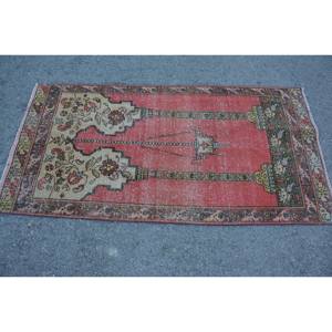 พรมปูพื้นขนแกะสีเบจสีแดงสไตล์วินเทจขนาด29x56ฟุตทรงสี่เหลี่ยมผืนผ้าขนาดใหญ่ดีไซน์โถงทางเดินยาว10มม. พรมข้างเตียงห้อง - Product Image 3