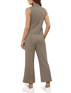 Algodón orgánico Poliéster vintage lavado liso Fabricantes al aire libre esencial Pullover básicos Fleece mezclado 2 piezas conjunto mujeres - Product Image 5