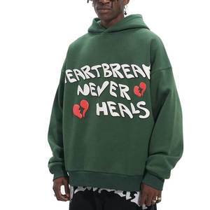 100% haute qualité sur mesure bouffée impression à capuche poids lourd coton hommes à capuche personnalisé bouffée impression sweats à capuche - Product Image 6