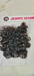 Extensiones de cabello ondulado de templo indio crudo sin procesar 100% al por mayor estilo ondulado profundo suelto cutícula de donante único alineada natural - Product Image 3