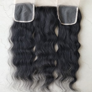 La mejor calidad 4*4 Remy cierre y Frontal 20 pulgadas Natural 1B Color Natural Wave 4x4 HD Cierre de cabello de encaje con proveedor de cabello de bebé - Product Image 2