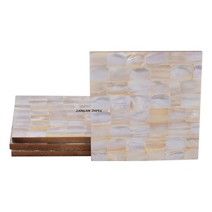 Posavasos hechos a mano de nácar, elegante posavasos con incrustaciones de conchas marinas para mesa de comedor, mesa de centro y decoración del hogar - Product Image 3