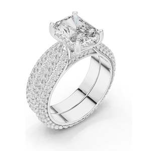 5.20 CT Radiant Cut Lab Diamond Engagement <b>Ring</b> <b>Set</b> for <b>Women</b> VVS-VS EF Clarity 18KT, 14KT, 10KT Gold & 925 Silver Rose, - Product Image 4