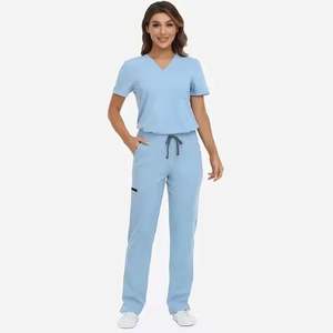Nouveaux ensembles de blouses médicales pour médecins, livraison rapide, style jogger, unisexe, anti-rides, boutons ajustés, denim 100% coton, confortables - Product Image 2