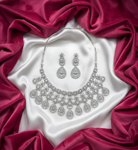 Conjunto de Collar y Aretes de Novia de Lujo AD para Mujer, Joyería Tradicional de Moda para Bodas y Fiestas, Exportación de Alta Calidad - Product Image 4