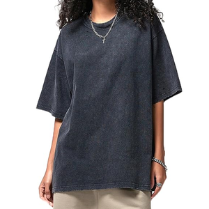 Jersey de peso pesado de gran tamaño para mujer, camiseta de lavado ácido, camiseta de estilo Vintage de algodón pesado desteñido, camisetas de gran tamaño para mujer, lavado vintage - Product Image 2