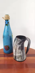 High Quality Viking Wine Horn <b>Mug</b> <b>Set</b> Vacuum Insulation <b>Coffee</b> <b>Mug</b> with No-Leak Proof Lid and Handle by crescent crafts - Product Image 3