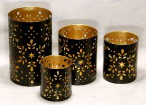 Modern Leaf Design Metal <b>Candle</b> Votive Set for Home Wedding Christmas & Parties Including Lanterns & <b>Candle</b> Jars - Product Image 5