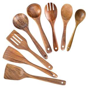 Ensemble de couverts en bois d'acacia personnalisé, best-seller, fait à la main, style moderne, couverts écologiques, fêtes, logo personnalisé, haute qualité - Product Image 2