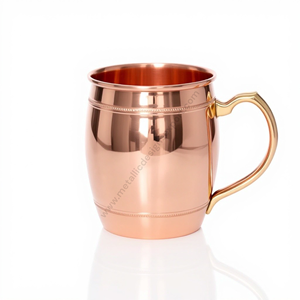 Tasse à mules Moscou en cuivre de 16oz fabriquée à la main Tasse à boisson élégante avec poignée en métal, parfaite pour la maison élégante et les bars - Product Image 2