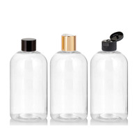 Bouteille Boston en plastique PET 500 ml avec pompe pulvérisatrice, emballage cosmétique et alimentaire, personnalisation OEM, impression sérigraphique, marquage à chaud, standard 1 mm